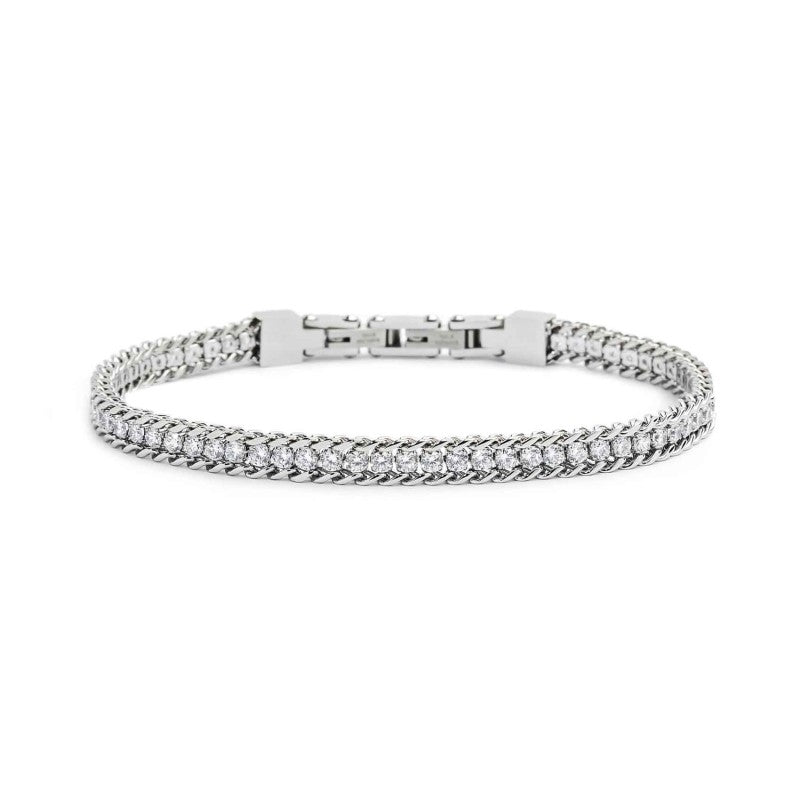 Bracciale tennis 2,5mm con catena grumetta
