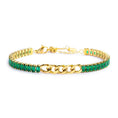 Carica l'immagine nel visualizzatore della galleria, Bracciale tennis cristalli baguette con catena grumetta centrale - Desidero

