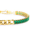 Carica l'immagine nel visualizzatore della galleria, Bracciale tennis cristalli baguette con catena grumetta centrale - Desidero
