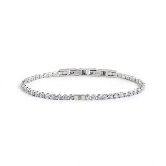 1br0068-w Bracciale con catena tennis