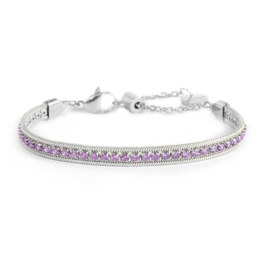 Bracciale tennis zirconi baguette catena snake squadrata