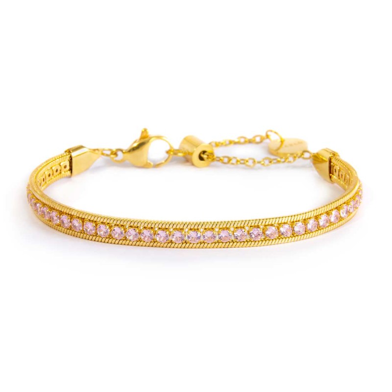 Bracciale tennis zirconi baguette catena snake squadrata