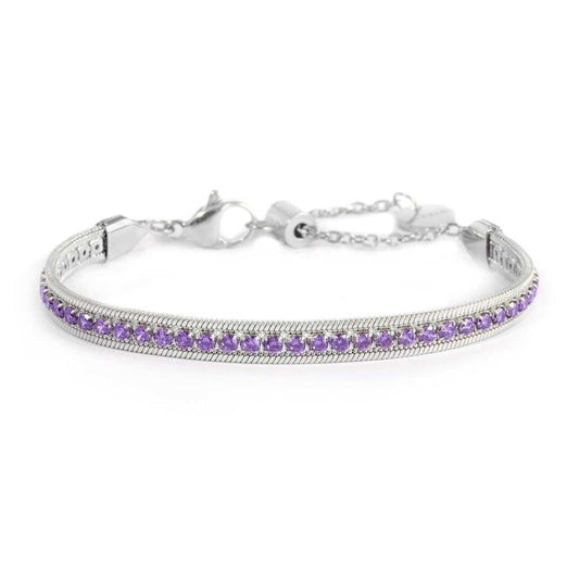 Bracciale tennis zirconi baguette catena snake squadrata