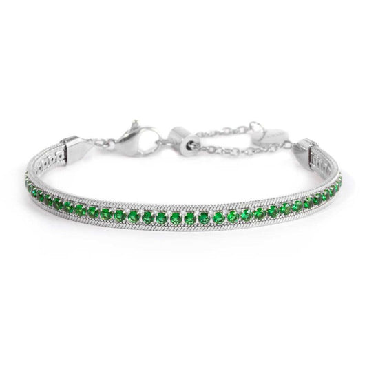 Bracciale tennis zirconi baguette catena snake squadrata