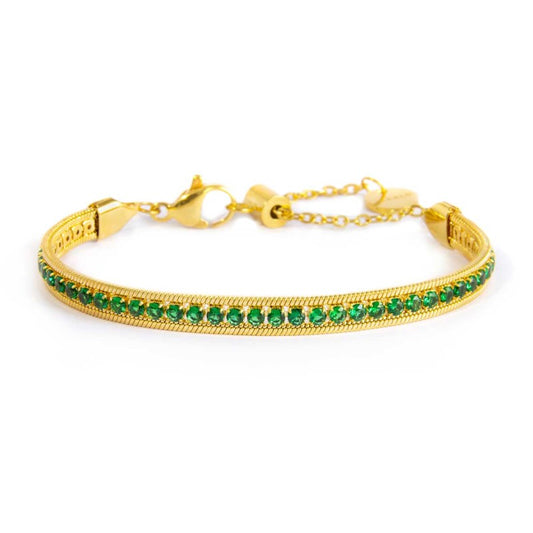 Bracciale tennis zirconi baguette catena snake squadrata