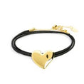 Carica l'immagine nel visualizzatore della galleria, Bracciale triplo filo con cordino cerato con cuore irregolare

