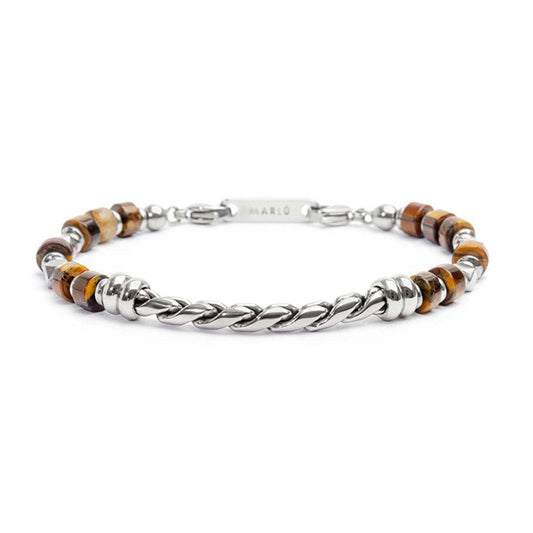 Bracciale con rondelle occhio di tigre catena twisted - Desidero