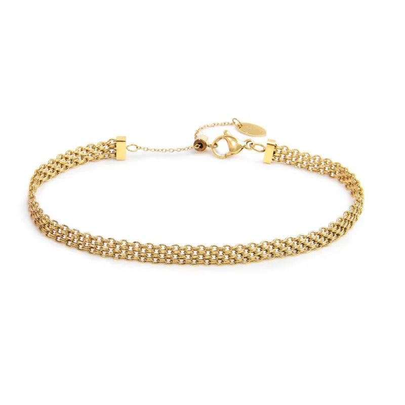 CAVIGLIERA CATENA A MAGLIA MESH ORO