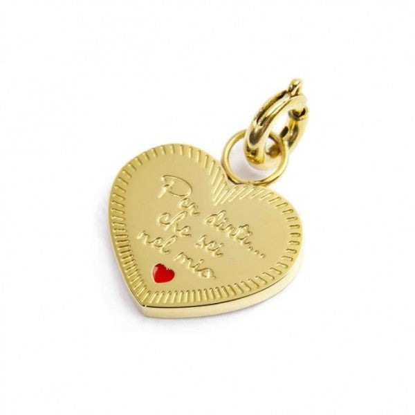 CHARM AMICA A FORMA DI CUORE CON CRISTALLO BIANCO - Desidero