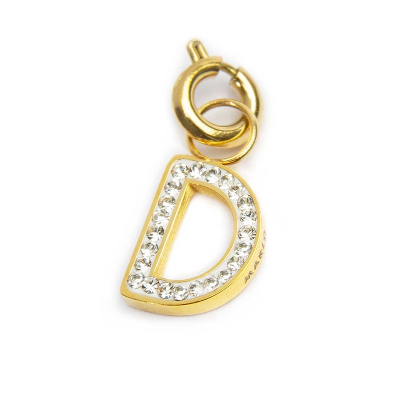 Charm lettera D con cristalli - Desidero