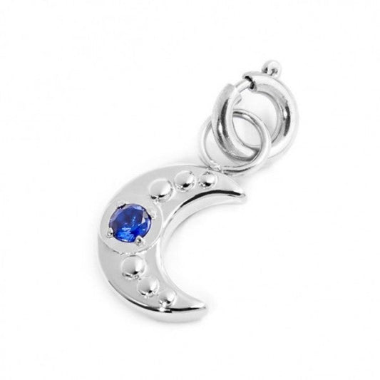 18CH127 CHARM LUNA CON ZIRCONE BLU
