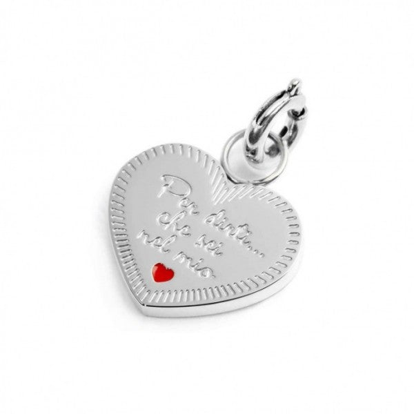 CHARM MAMMA A FORMA DI CUORE CON CRISTALLO BIANCO - Desidero