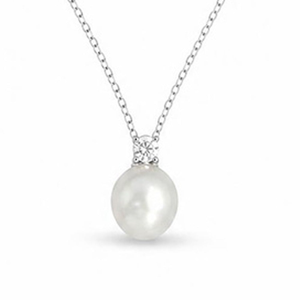 COLLANA RODIATO BIANCO E CRYSTA