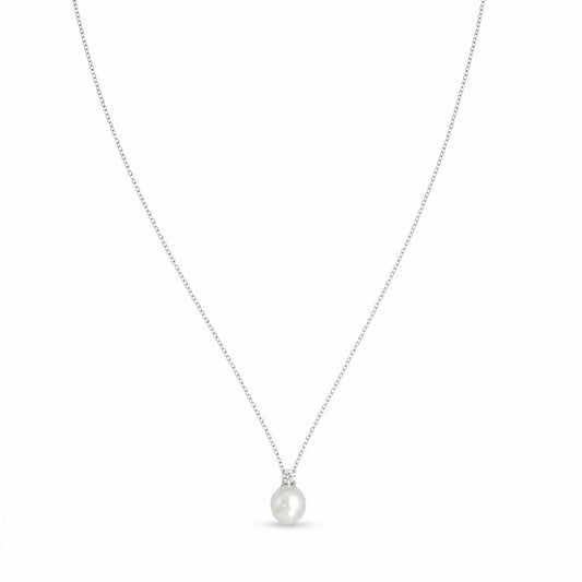 COLLANA RODIATO BIANCO E CRYSTA