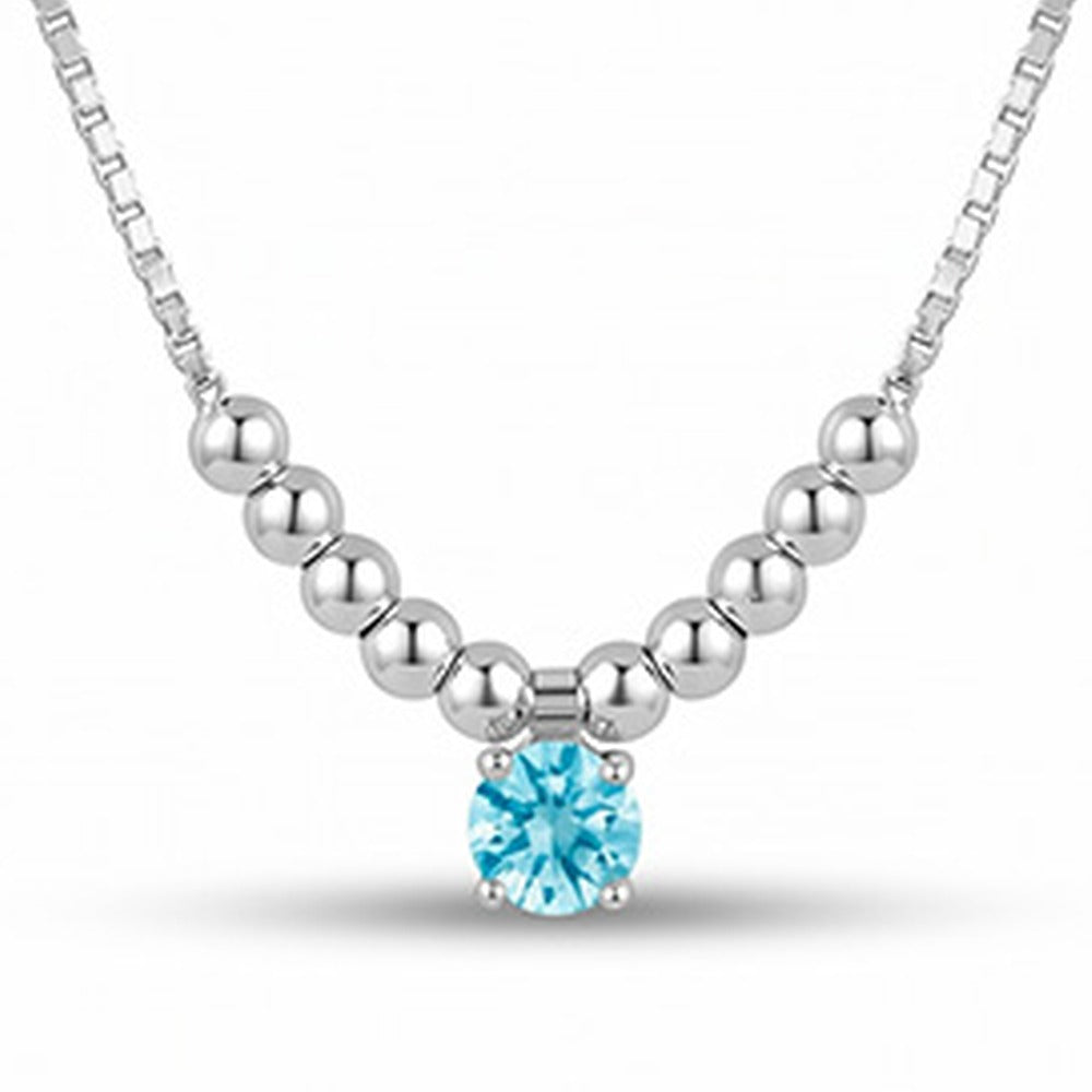 COLLANA RODIATO ACQUAMARINA CM