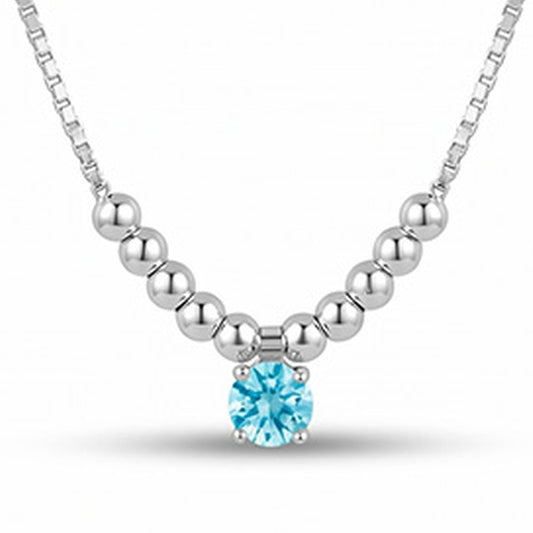 COLLANA RODIATO ACQUAMARINA CM