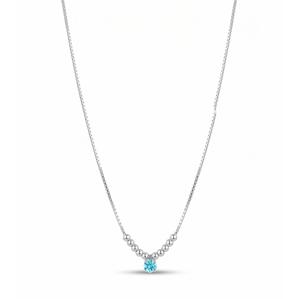 COLLANA RODIATO ACQUAMARINA CM