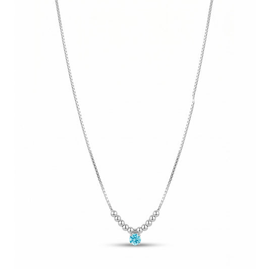 COLLANA RODIATO ACQUAMARINA CM