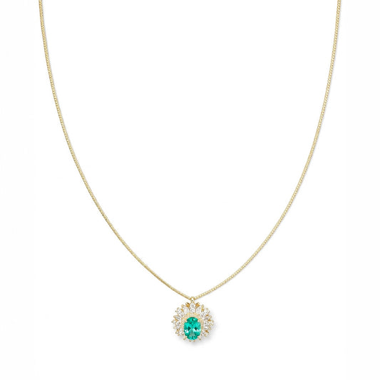 COLLANA DORATO VERDE ACQUA CM 4
