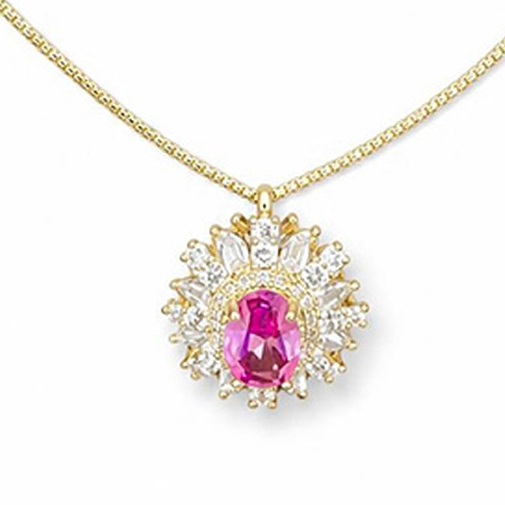 COLLANA DORATO FUCSIA CM 45