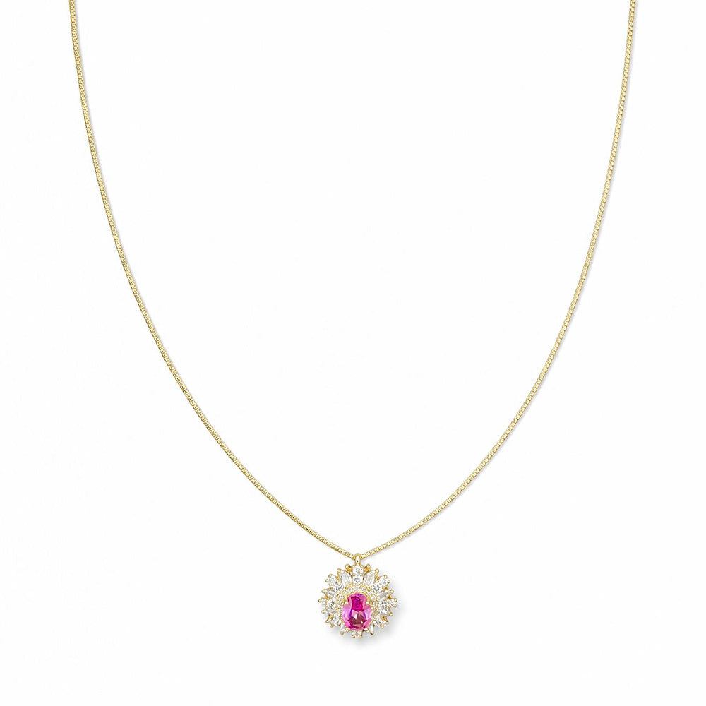 COLLANA DORATO FUCSIA CM 45