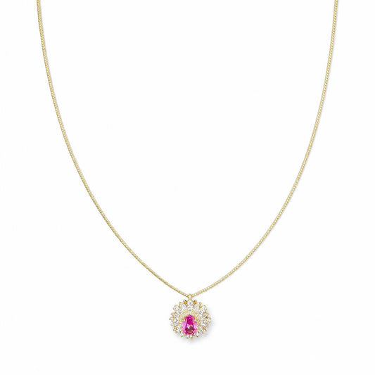 COLLANA DORATO FUCSIA CM 45