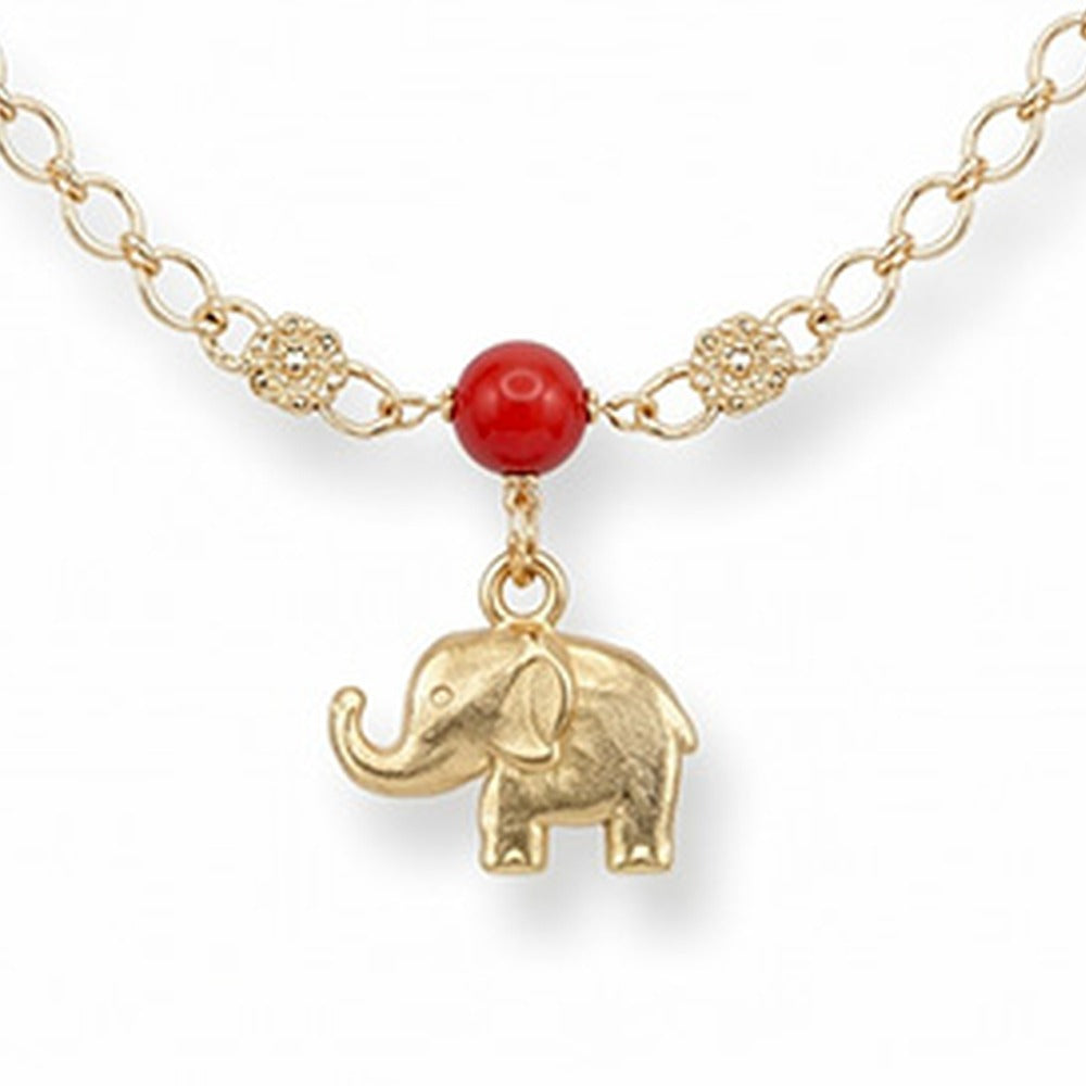 COLLANA DORATO ROSSO CM 43
