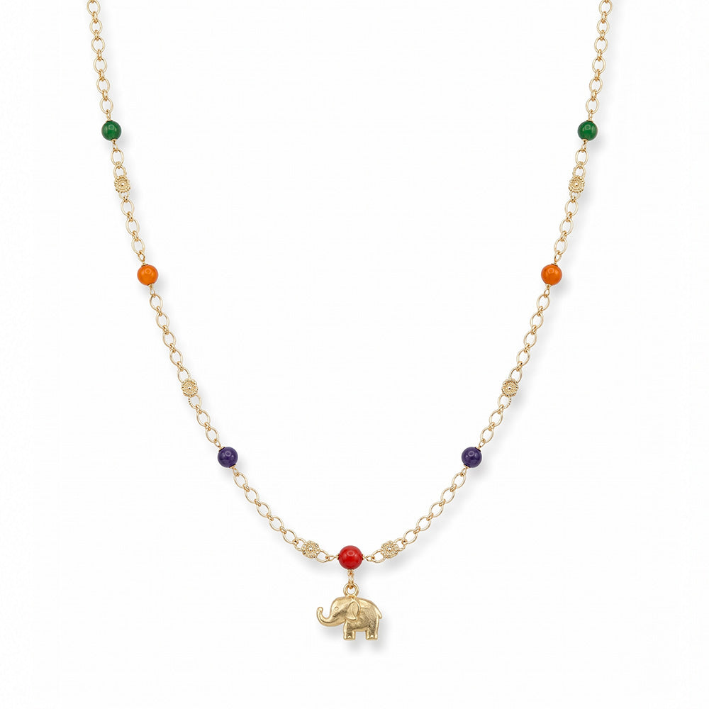 COLLANA DORATO ROSSO CM 43