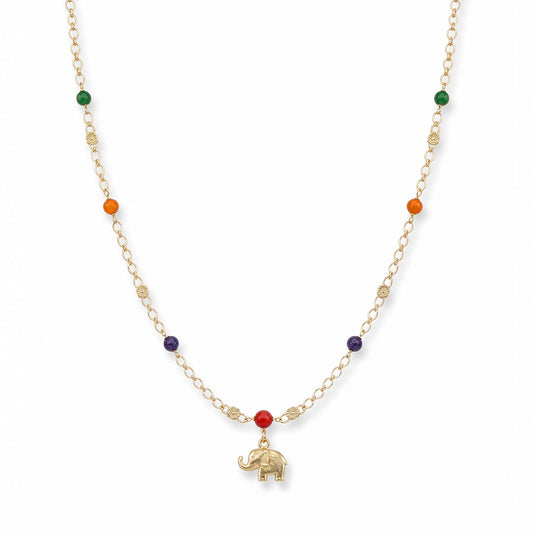 COLLANA DORATO ROSSO CM 43