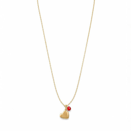 COLLANA DORATO ROSSO CM 43