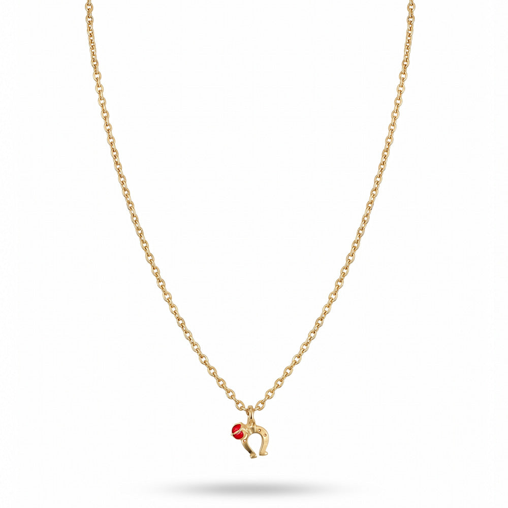 COLLANA DORATO ROSSO CM 43