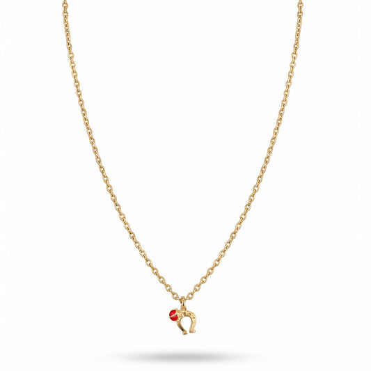 COLLANA DORATO ROSSO CM 43