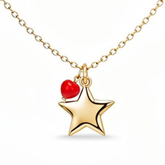 COLLANA DORATO ROSSO CM 43