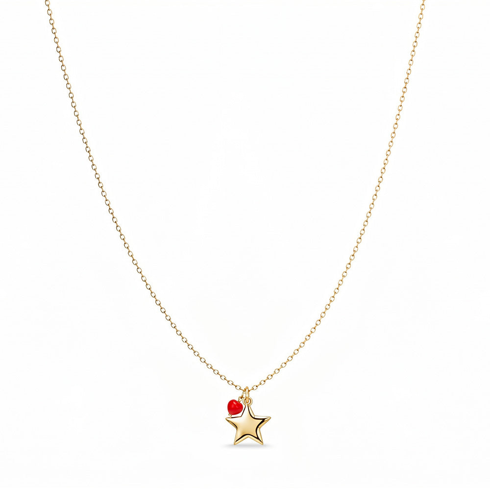 COLLANA DORATO ROSSO CM 43