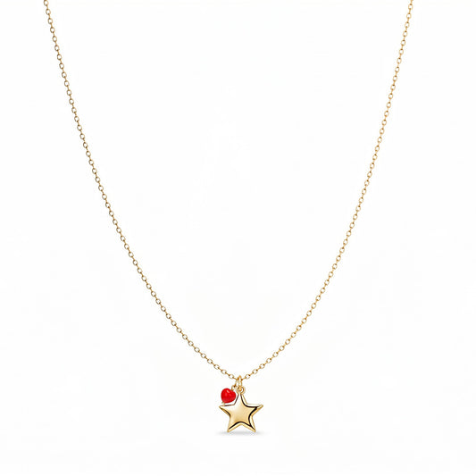 COLLANA DORATO ROSSO CM 43
