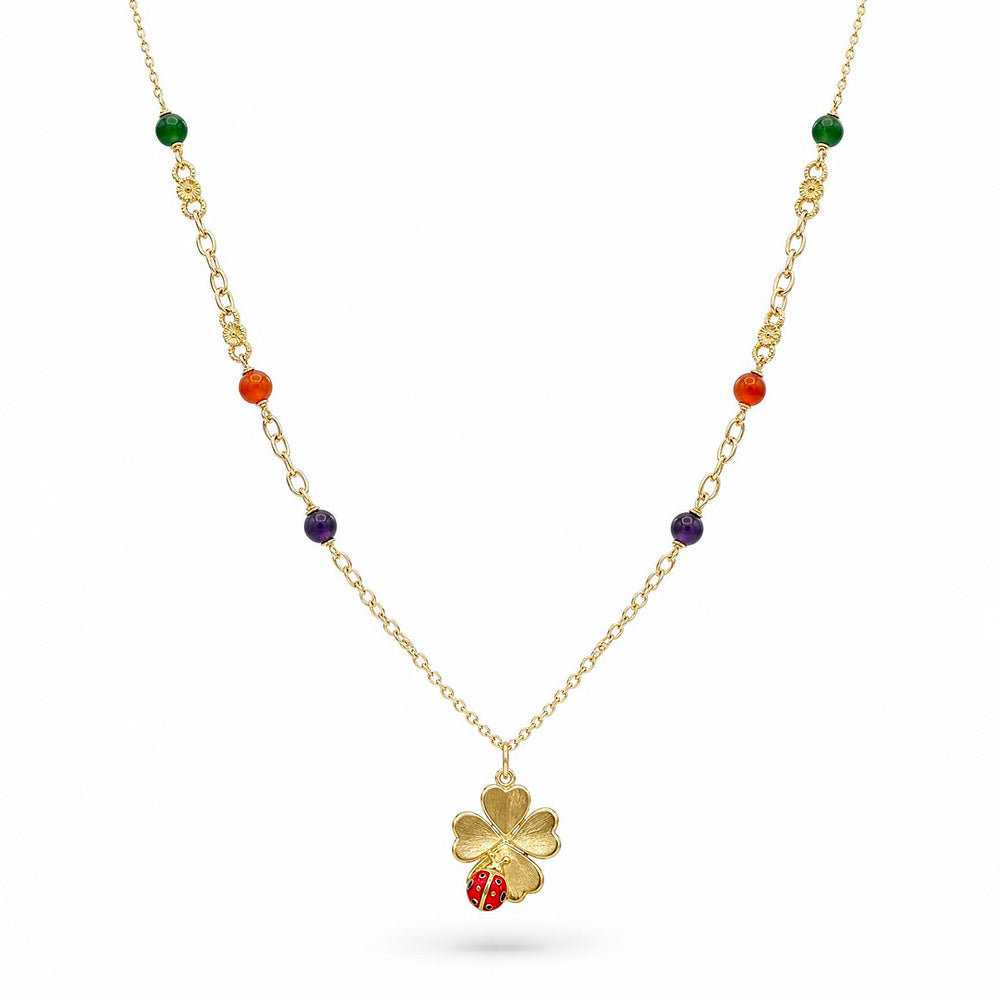COLLANA DORATO ROSSO CM 43