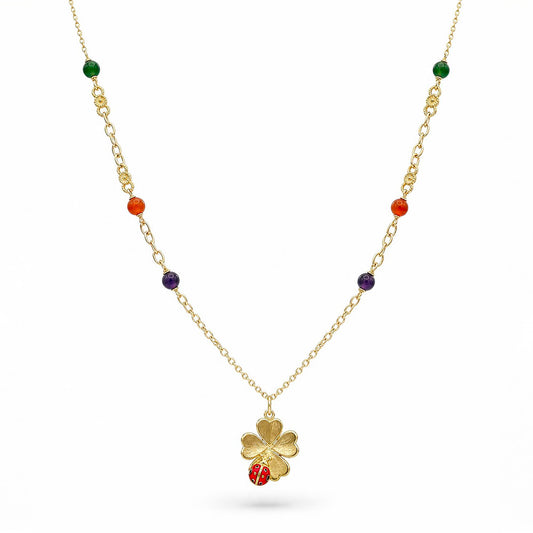COLLANA DORATO ROSSO CM 43