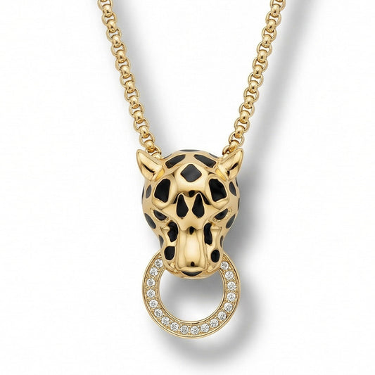 COLLANA A GIROCOLLO CON LEOPARDO PENDENTE