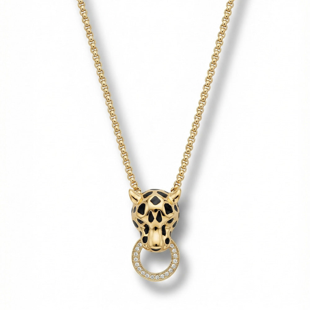 COLLANA A GIROCOLLO CON LEOPARDO PENDENTE
