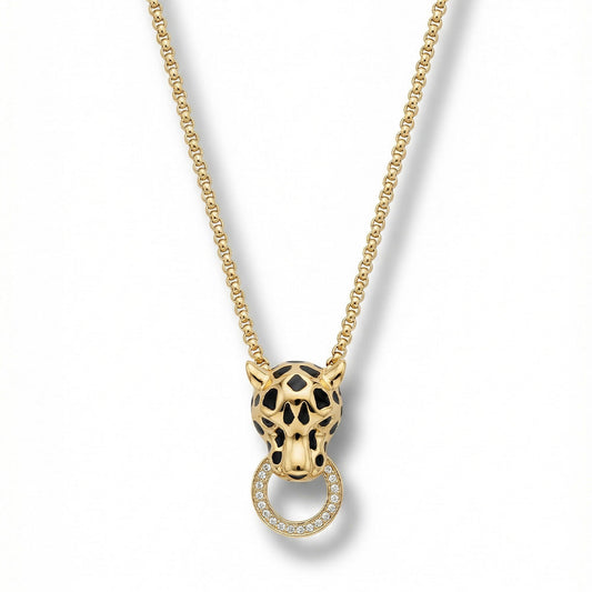 COLLANA A GIROCOLLO CON LEOPARDO PENDENTE