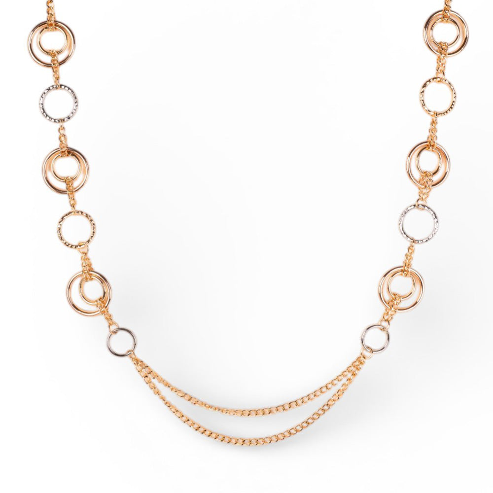 COLLANA LUNGA CON DISCHI CONCENTRICI