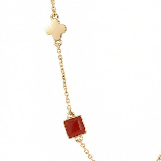 COLLANA LUNGA CON ELEMENTI COLORATI IN RESINA