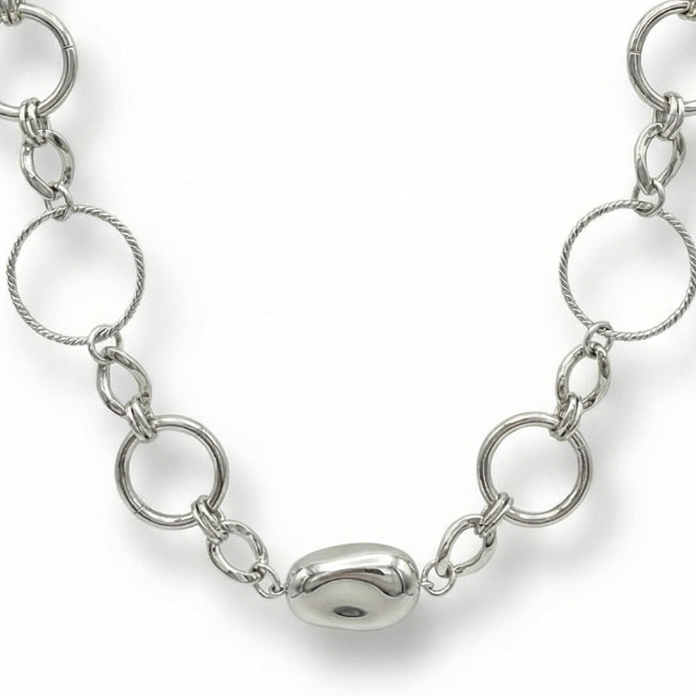 COLLANA LUNGA CON DISCHI E ELEMENTI ASIMMETRICI