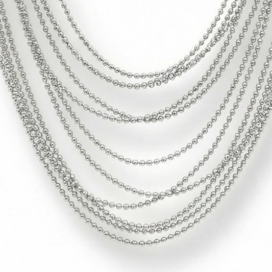 COLLANA LUNGA MULTIFILO CON TEXTURE A PALLINI