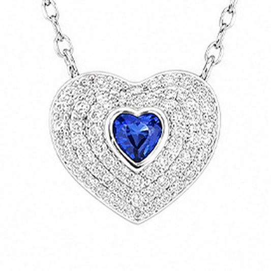 Collana a cuore Blu Flash