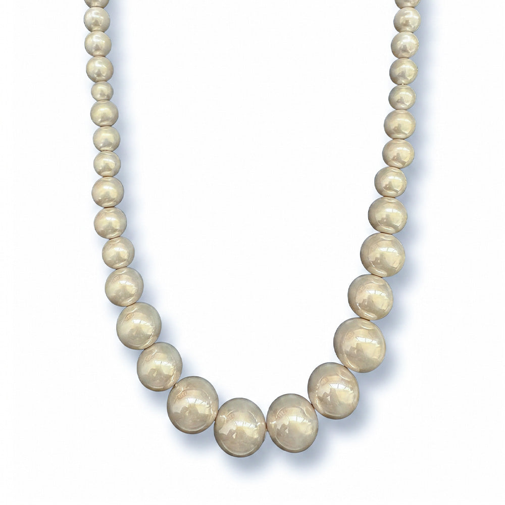 COLLANA GIROCOLLO DI PERLE LUCIDE CRESCENTI VERSO IL CENTRO