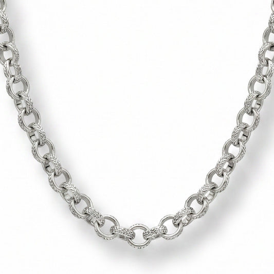COLLANA LUNGA BASE A CATENA MARTELLATA