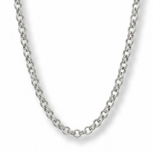 COLLANA LUNGA BASE A CATENA MARTELLATA