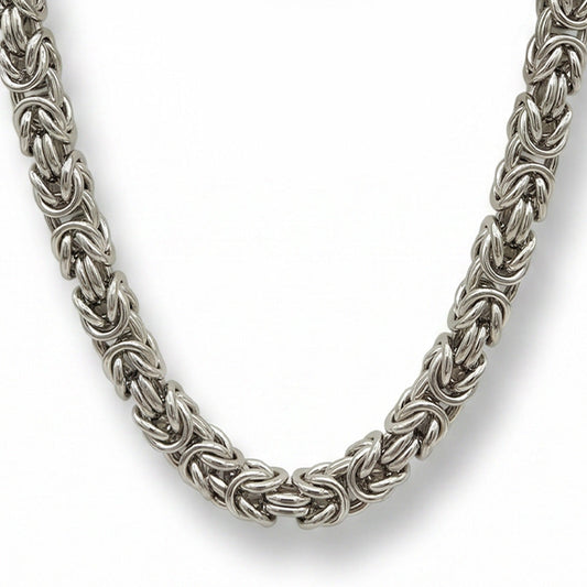 COLLANA LUNGA A CATENA INTRECCIATA CON TRAMA A RILIEVO
