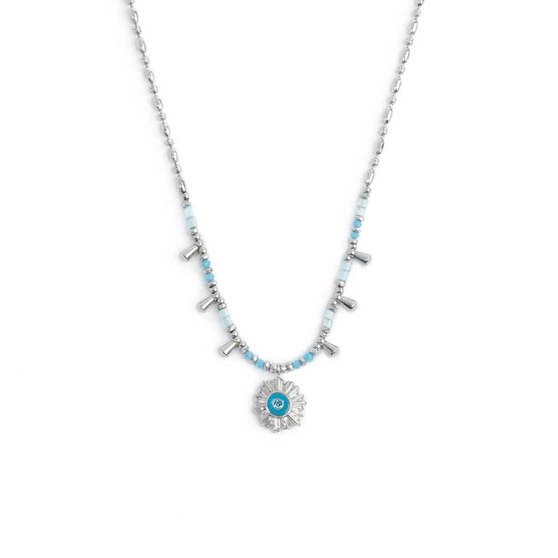 Collana catena chicco di riso con sole pendente